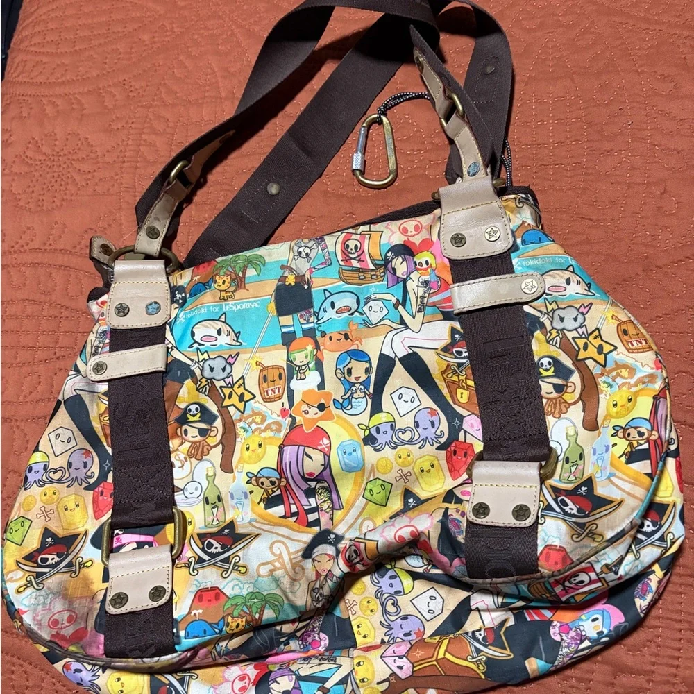 Tokidoki x LeSportsac Pirate Print Shoulder Bag Purse-Rare Collab - Picture 3 of 8
